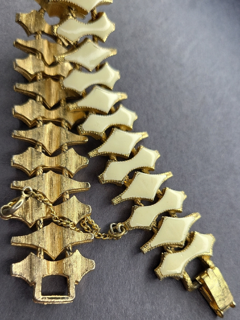 Vintage Gold and Cream Bracelet